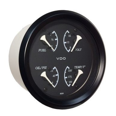 VDO Cockpit Marine 85mm (3-3/8") 4 in 1 Gauge - Black Dial/Bezel 110-11700