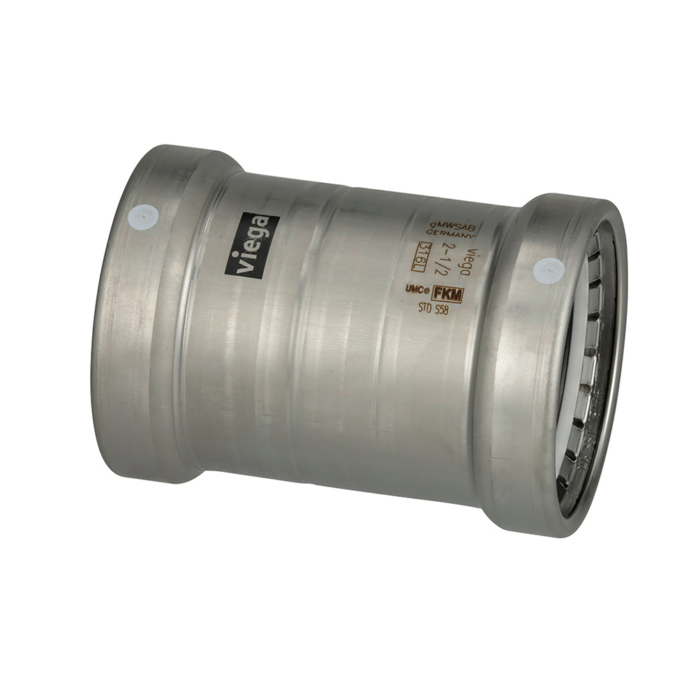 Viega MegaPress 316 FKM 4" Slip Coupling w/o Stop 98370