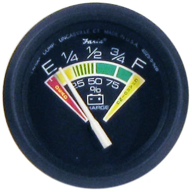 Faria Euro Black 2" Battery Condition Indicator (E to F) 12823