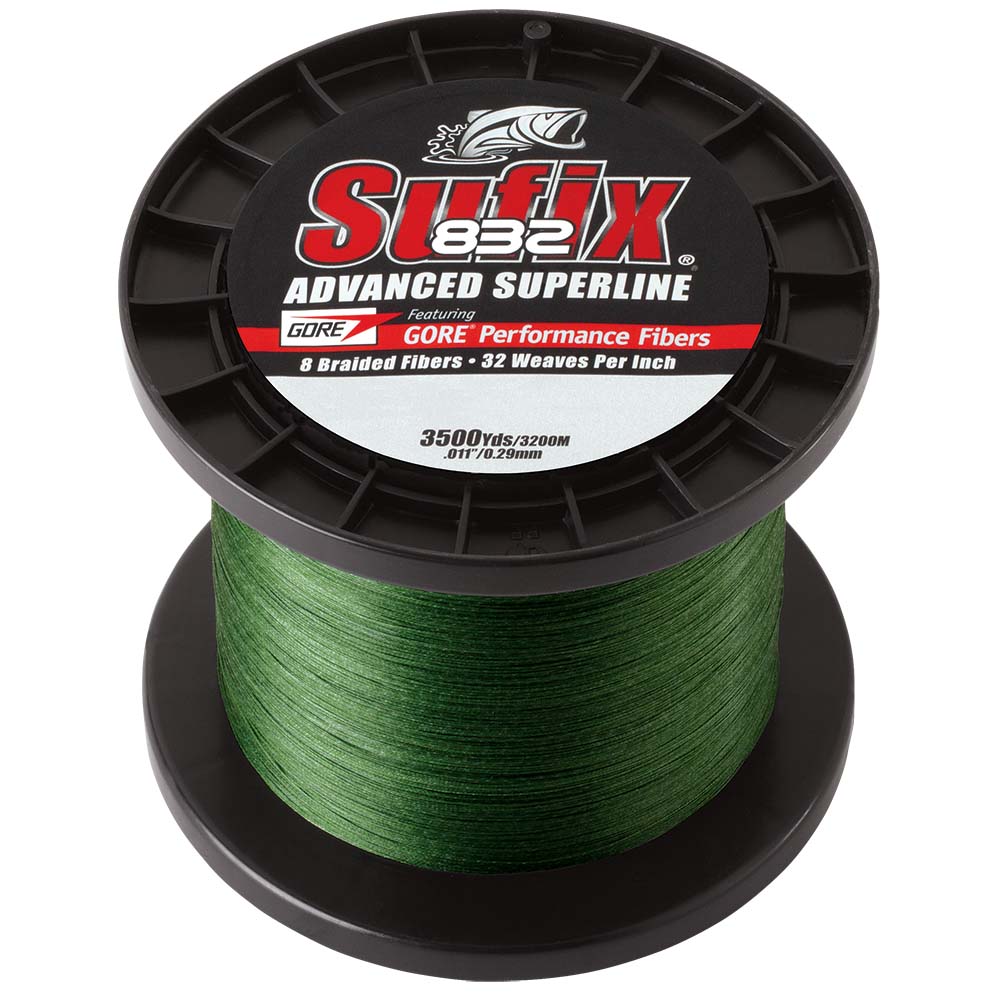 Sufix 832® Advanced Superline® Braid - 15lb - Low-Vis Green - 3500 yds 660-415G