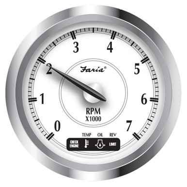 Faria Newport SS 4" Tachometer w/System Check Indicator f/Suzuki Gas Outboard - 0 to 7000 RPM 45001