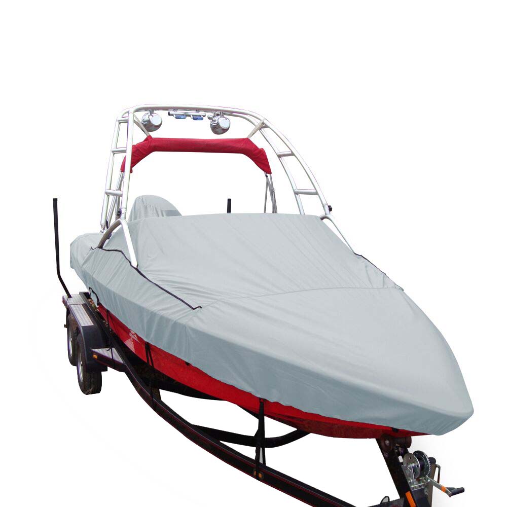 Carver Sun-DURA® Specialty Boat Cover f/24.5' Sterndrive V-Hull Runabouts w/Tower - Grey 97124S-11