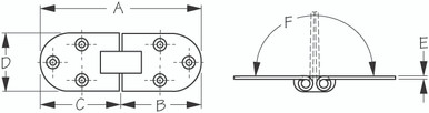 Sea Dog Marine Stainless Steel Flush 2-Pin Hinge (201550-1)