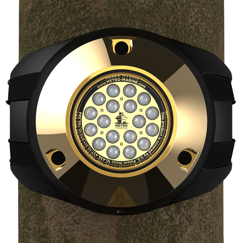 Metro Marine High-Output Piling Mount Underwater Light w/Intelligent Monochromatic LED's - Green, 45° Beam F-PMR1-G3-45