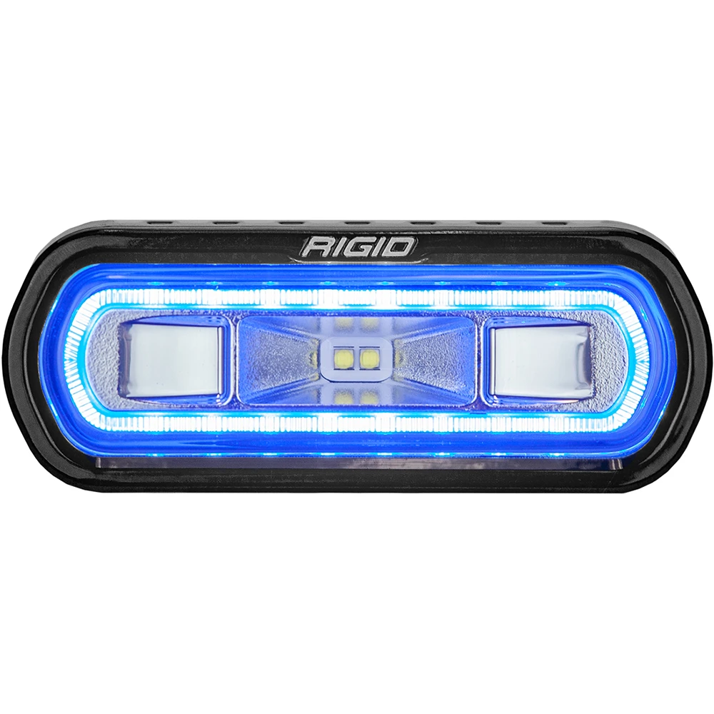 RIGID Industries - SR-L Series Marine Spreader Light - Black Surface Mount - White Light w/Blue Halo