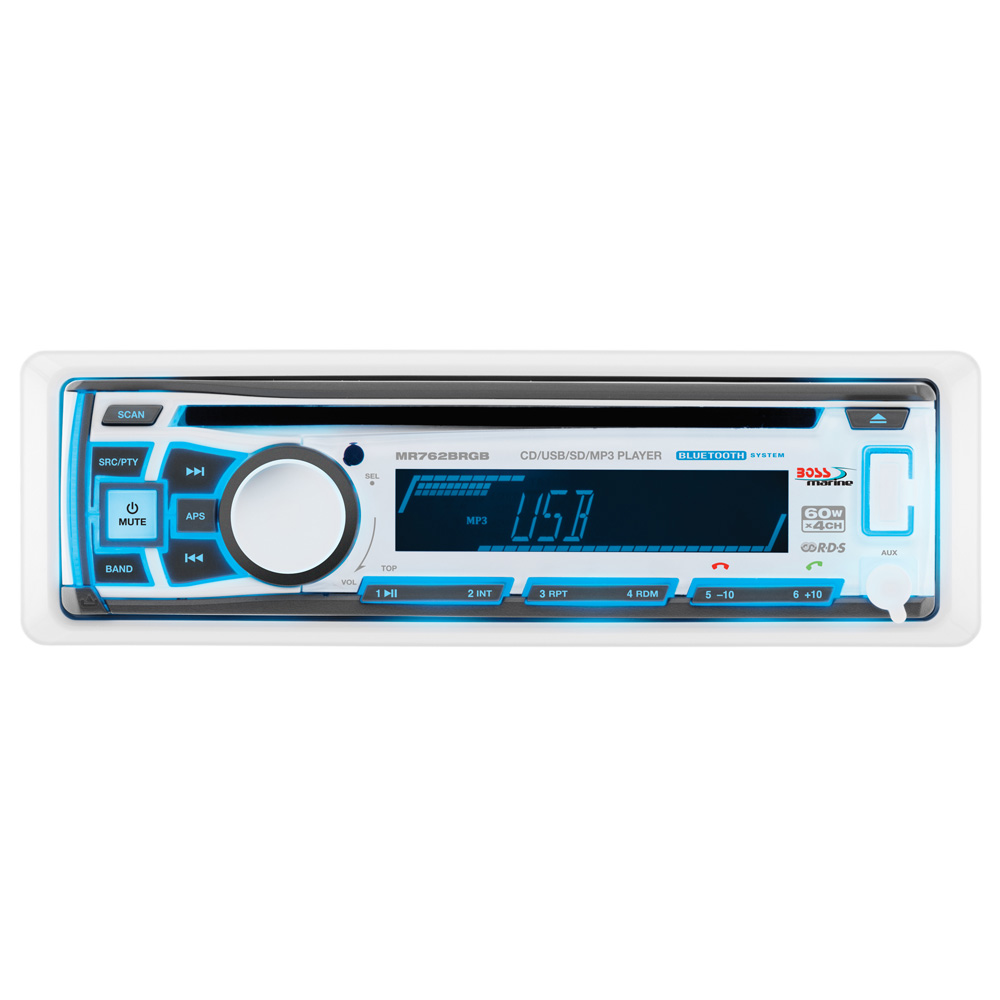 Boss Audio - MR762BRGB Marine Stereo w/ AM/FM/CD/BT/USB