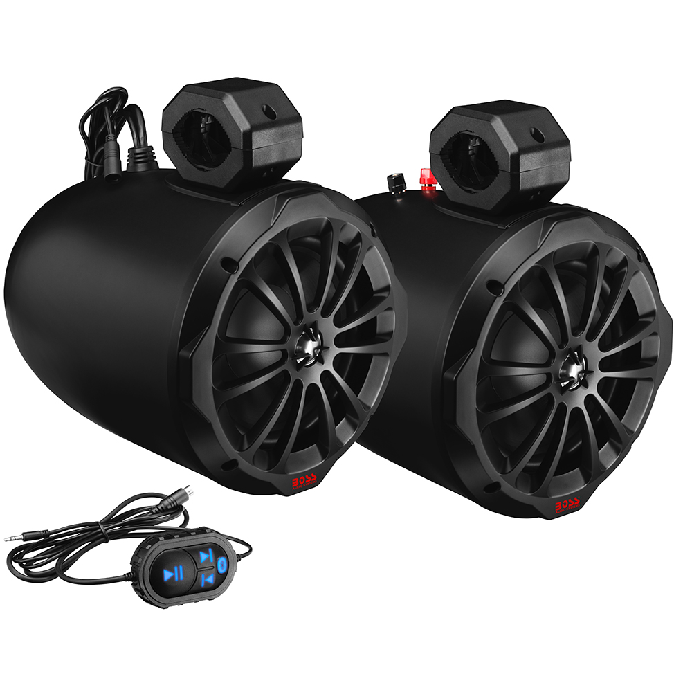Boss - Audio 8" B82ABT Amplified Waketower Speakers - Matte Black - 850W