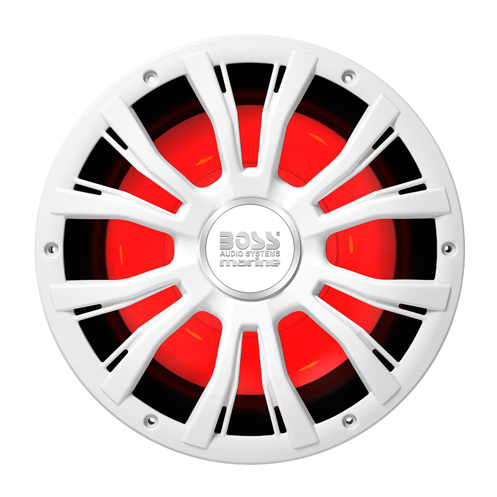 Boss Audio - 10" MRG10W Subwoofer w/RGB Lighting - White - 800W