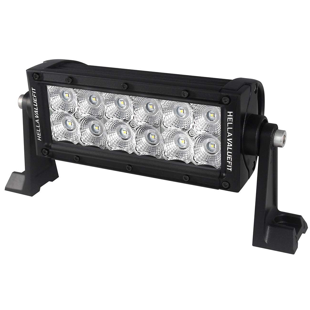 Hella Marine Value Fit Sport Series 12-LED Flood Light Bar, 8 in, Flood Beam, 10-30V DC, 36W