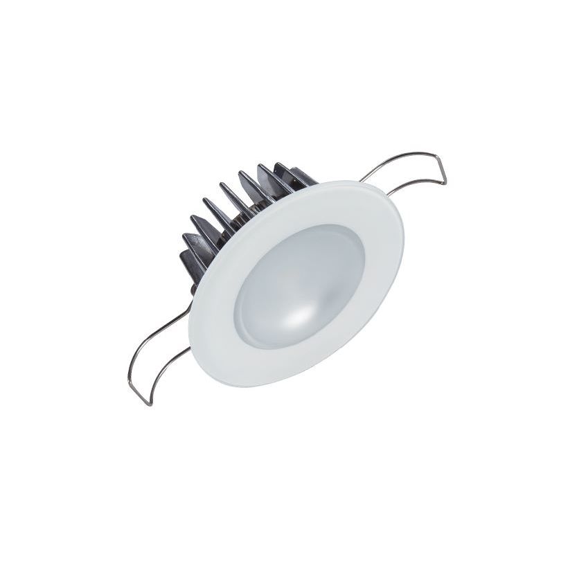 Lumitec Mirage Glass Flush Mount LED Down Light, White/Red/Green, 10-30V, IP67, 6W, Polished Finish