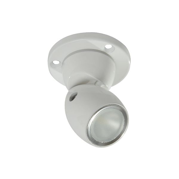 Lumitec GAI2 LED Positionable Light, 10-30V, 6W, IP67, Surface Mount, 5000K Cool White, White Housing, 340 lm