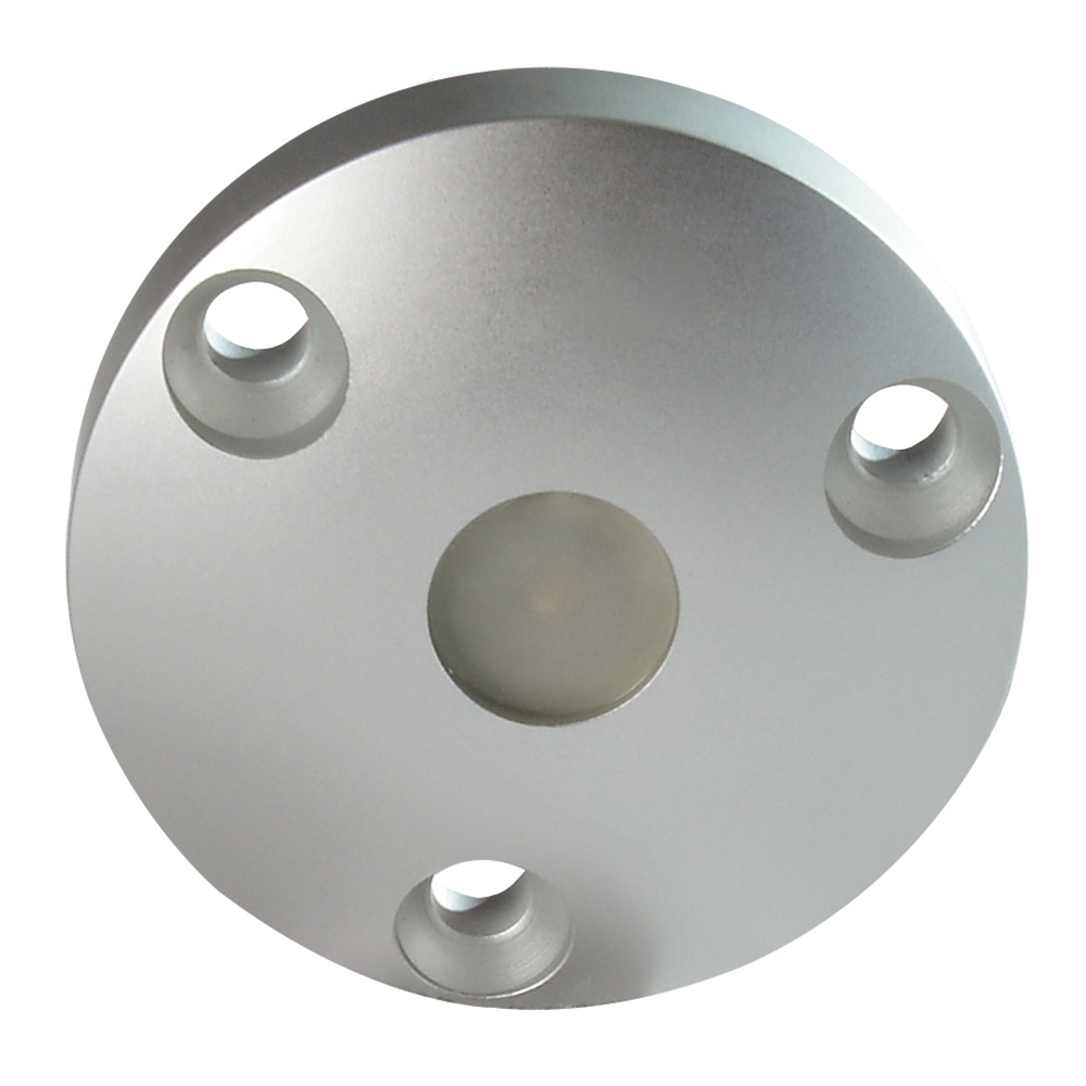 Lumitec Anywhere LED Utility Light, Surface Mount, 10-30VDC, IP67, 4W, Brushed Aluminum Housing, 1.73in Dia, 0.45in Depth