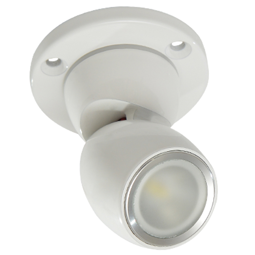 Lumitec GAI2 Spectrum LED Positionable Light, Heavy-Duty Base, White Housing, RGBW, 10-30V DC, IP67, 340 lm, PLI Enabled