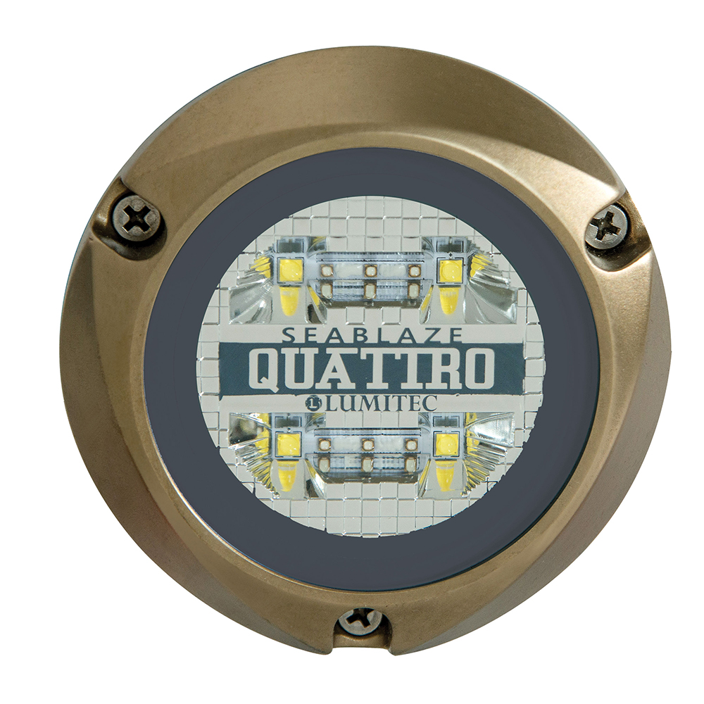 Lumitec SeaBlaze Quattro LED Underwater Light, 10-30V DC, IP68, 2000+ Lumens, Bronze Housing, Surface Mount