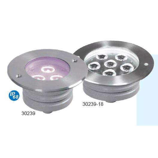 Mega LED - LED In-Ground Waterproof Light - Stainless Steel 316, 6x3W, 15/20/25/30 or 45º, Depth 90mm (30239-18)