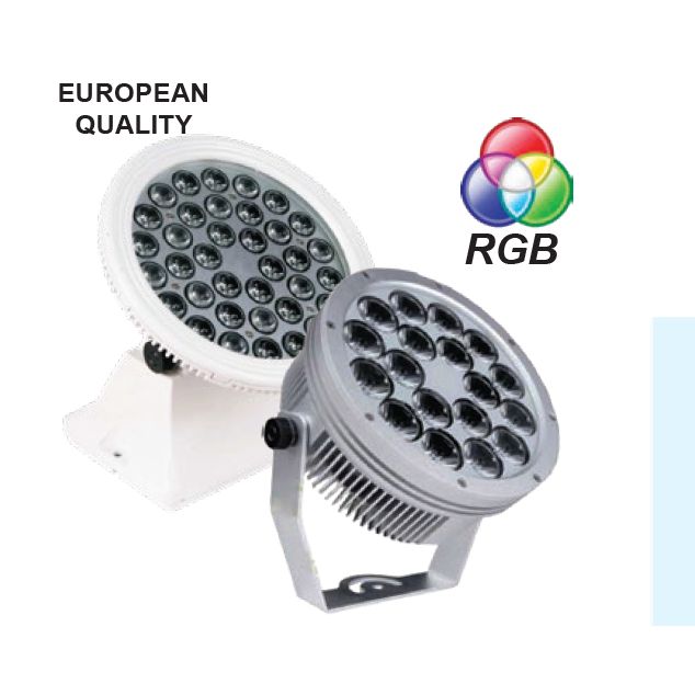 Mega LED - LED Wall Washer Light - High Brightness LED Round Wall, 40W, 18 LED 3W Lens (30852)