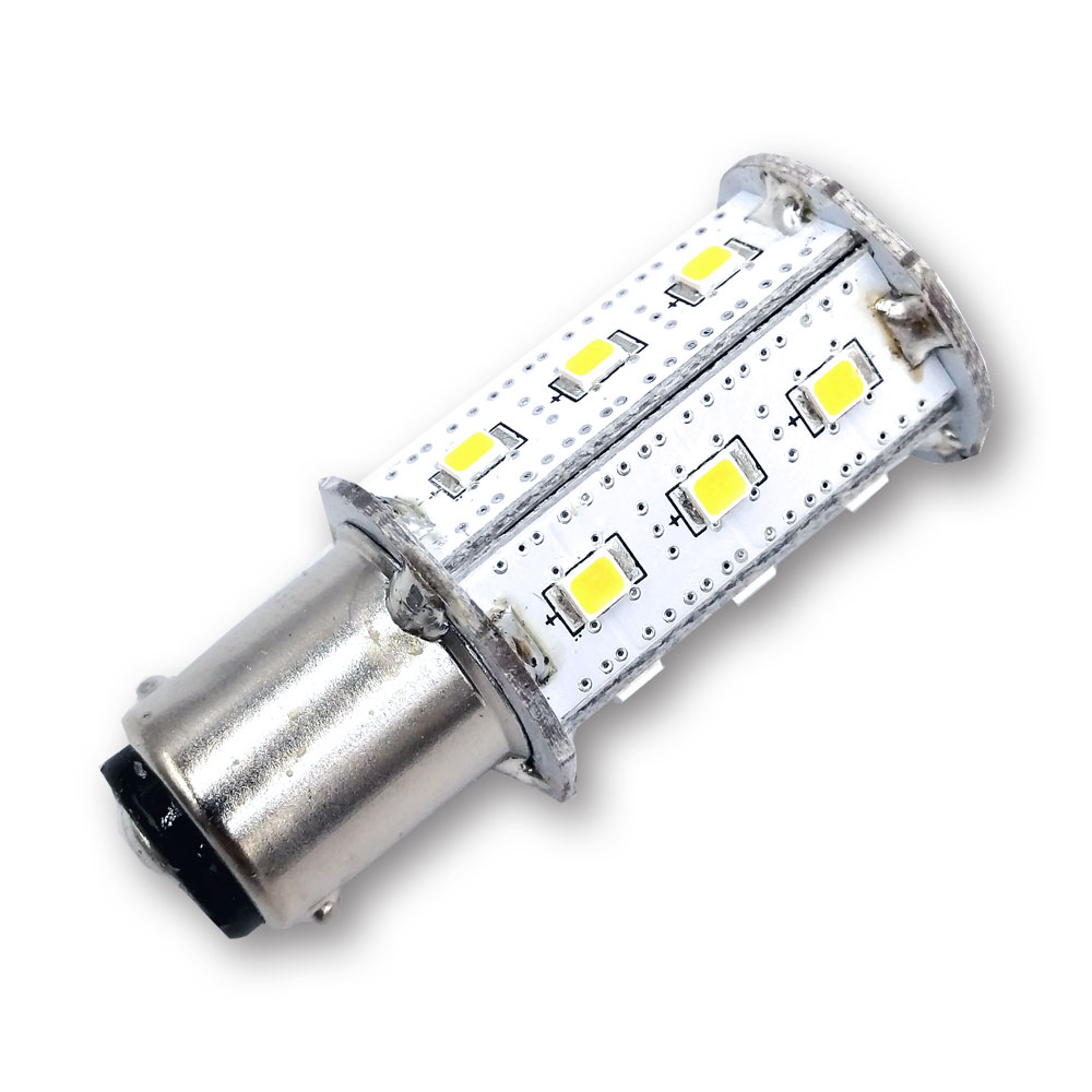 Mega LED - Even Pins LED Replacement Bulb - BA15 Type, 3.2 Watt, 266 Lumens, 10-30V DC, Warm White 3000K (30027)