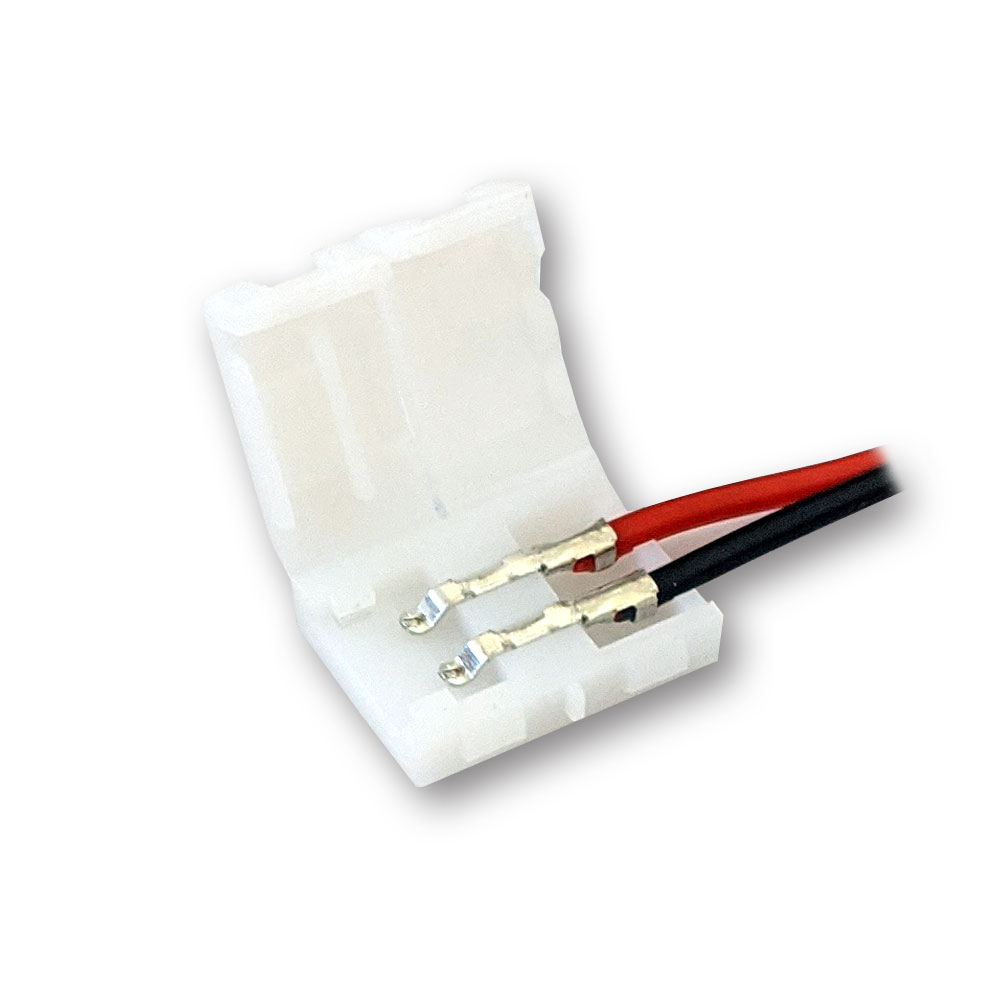 Mega LED - Linear Strip Power Connector - Solder Less, LED Strip, 2 Poles End Power Connector 15cm (3528-EC2)