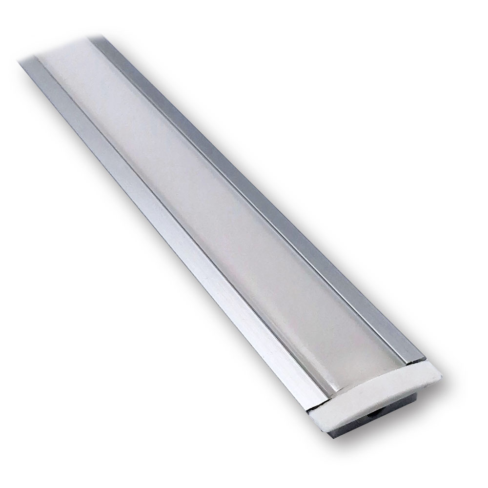 Mega LED - Slim Recessed Aluminum Profile - Standard Frosted Cover, Length 2 Meters (30210)