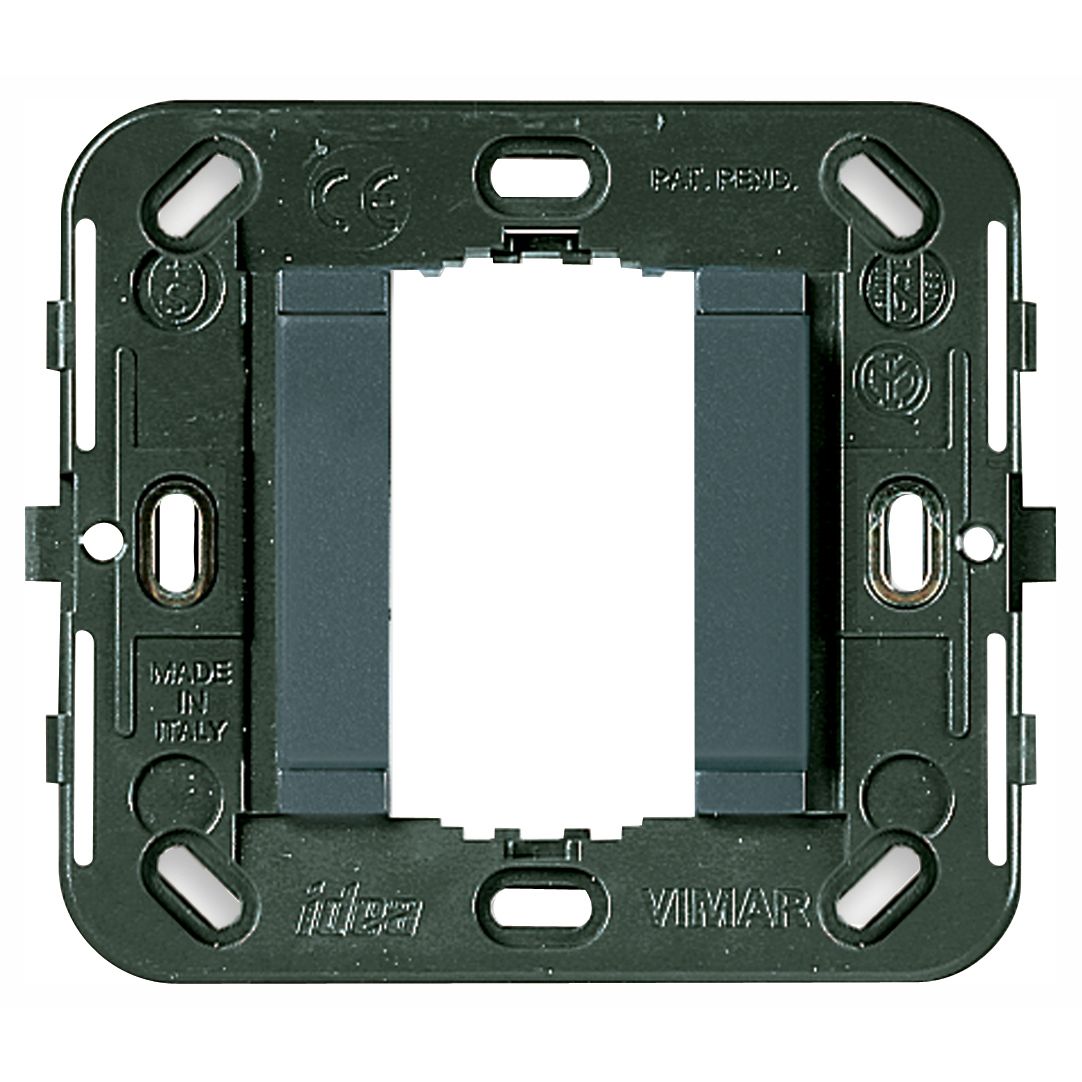 Vimar Idea 17086 1-Module Mounting Frame, For 60 mm or 56x56 mm Flush Boxes, For 09971 Surface Boxes, Smooth Front, Without Screws, Thermoplastic