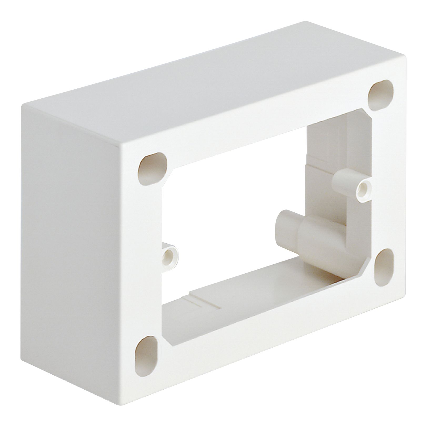 Vimar 09975 Surface Mounting Box, For Eikon/Idea/Plana, 3-Module, 43.5 mm Depth, IP20, Halogen-Free Plastic, 20/25 mm Conduit Inlets, 4 Inlets