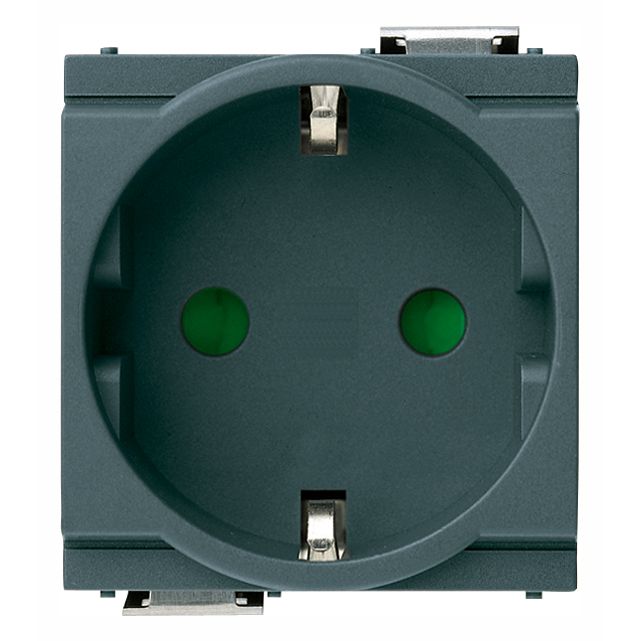 Vimar Idea German SICURY Socket Outlet, 2P+E, 16A 250V, IP20, 2 Reduced Modules