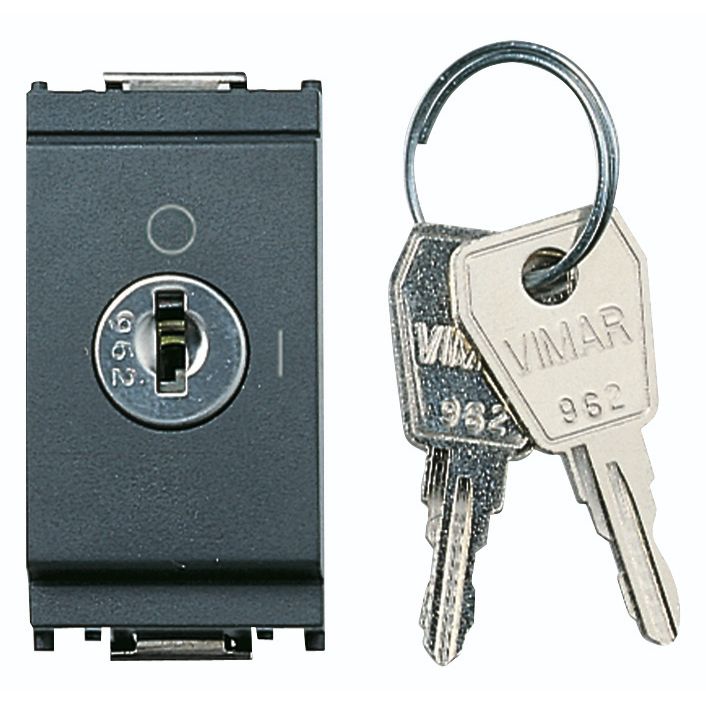 Vimar Idea 2P Key-Operated 1-Way Switch, 16A, 250V, IP40, Flush Mount
