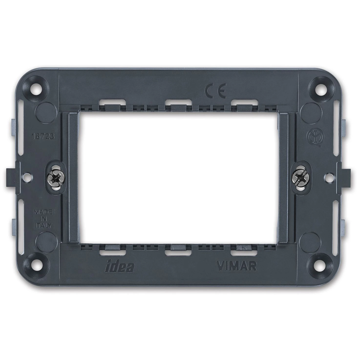 Vimar Idea 3-Module Mounting Frame, For 2-Module Arké Devices, For Idea Cover Plates, For 3-Module Mounting Boxes