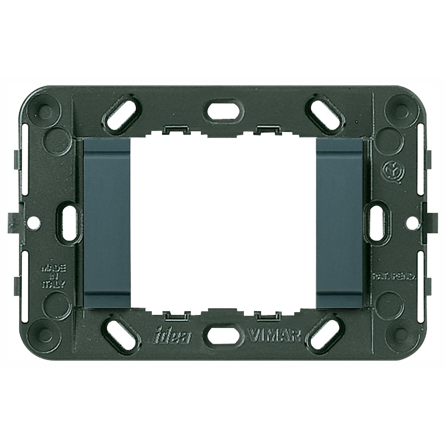 Vimar Idea 2-Module Mounting Frame, For 3-Module Boxes, 60 mm Fixing Centres, Without Screws
