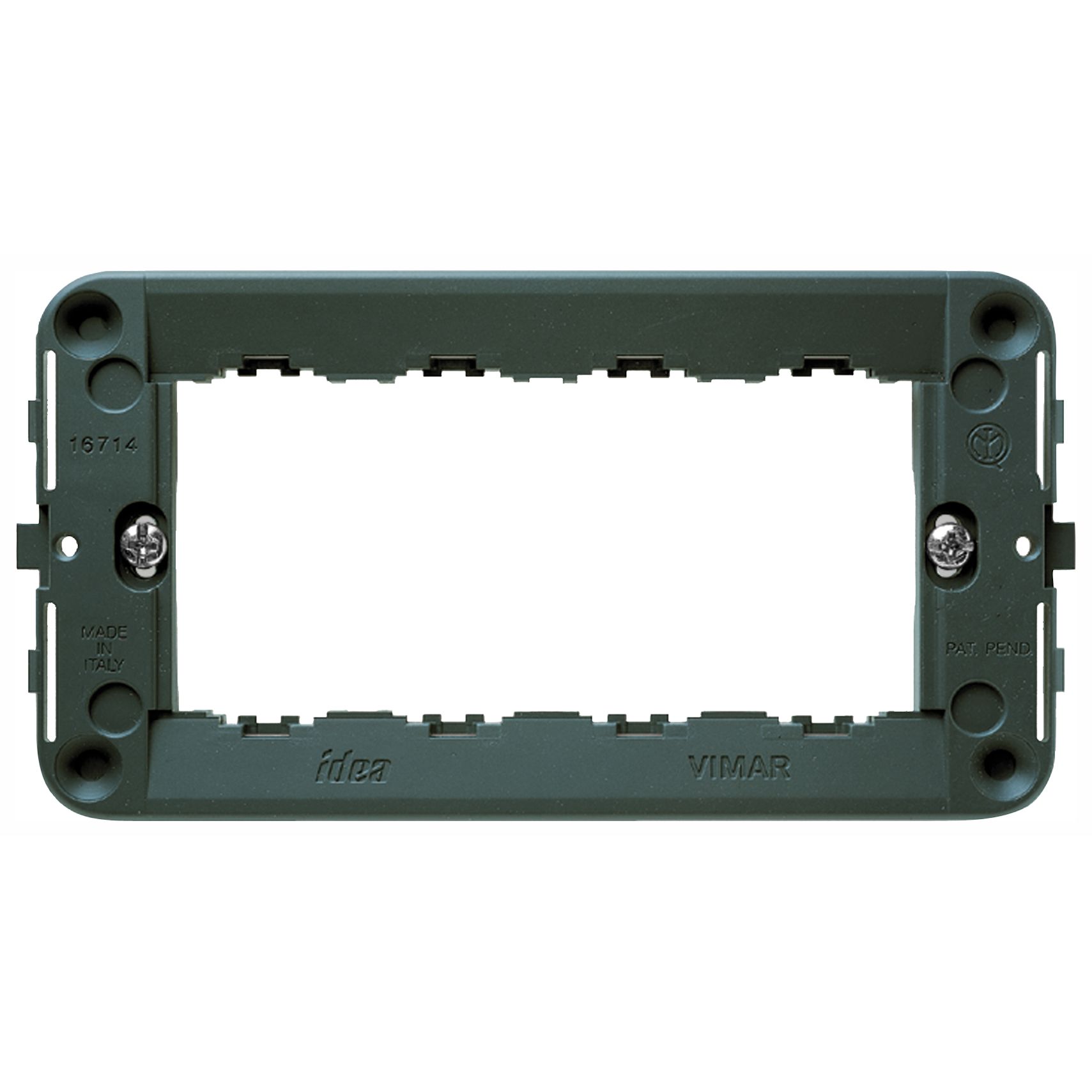 Vimar IDEA 4-Module Mounting Frame, Screws Included, Grey, Thermoplastic