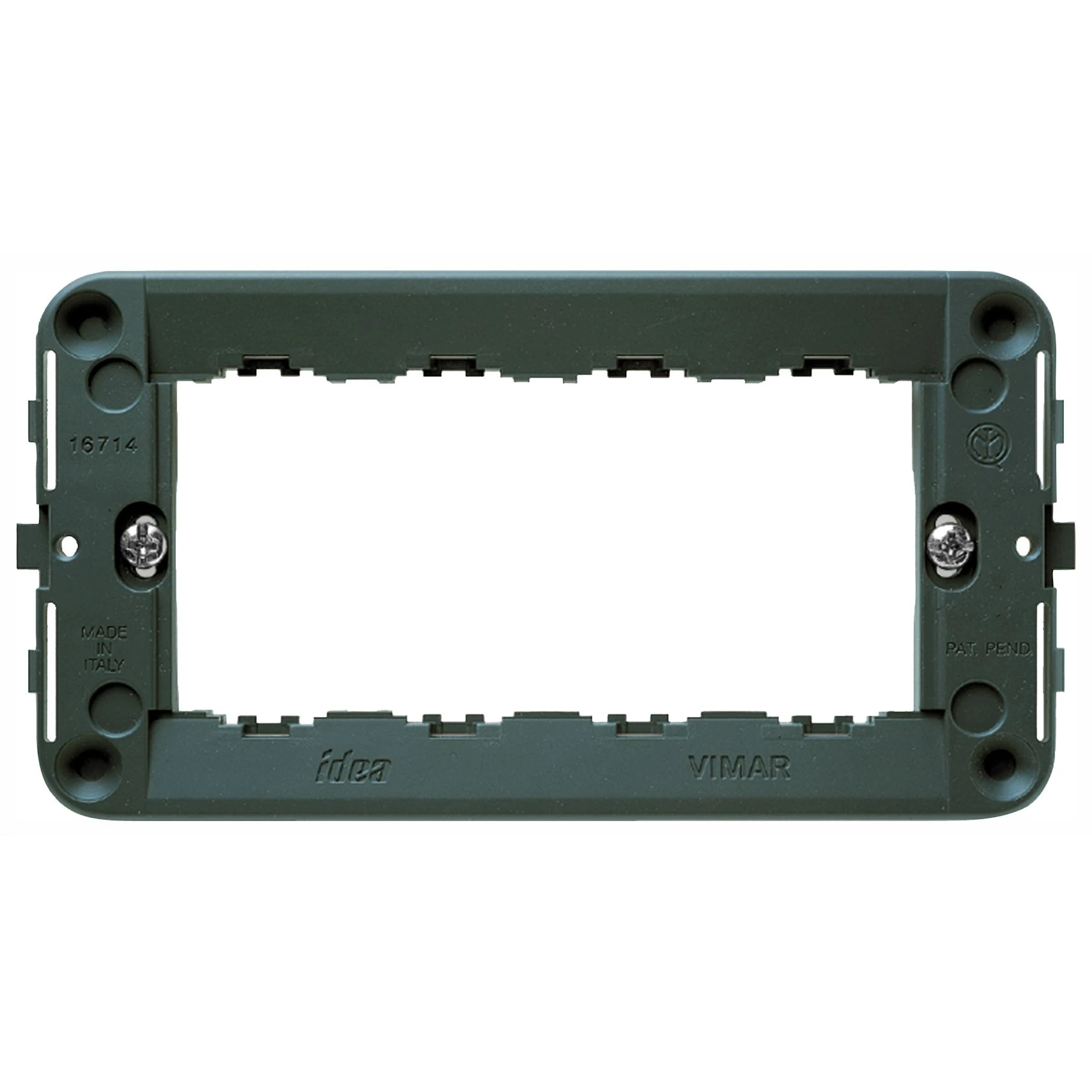 Vimar IDEA 4-Module Mounting Frame, Screws Included, Grey, Thermoplastic