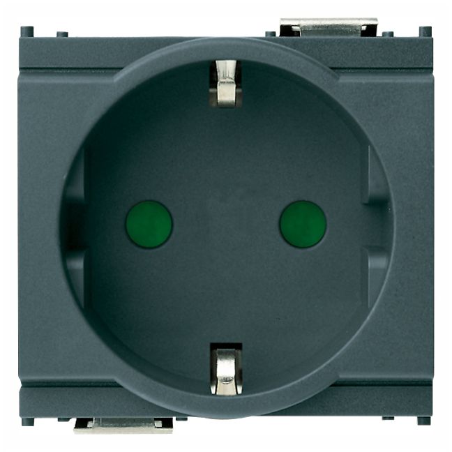 Vimar Idea SICURY German Standard Socket Outlet, 2P+E, 16A 250V, 2 Modules, IP20