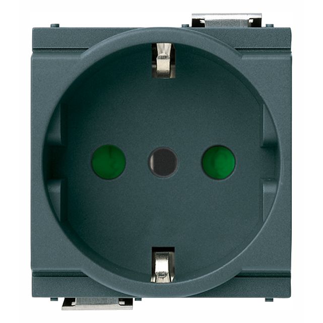 Vimar Idea SICURY Italian P30 Socket Outlet, 2P+E, 16A 250V, 2-Module, IP20