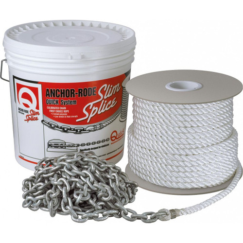 Quick Marine - Anchor Rode - 8mm in, Chain 25ft, 5/8 in, 3-Strand