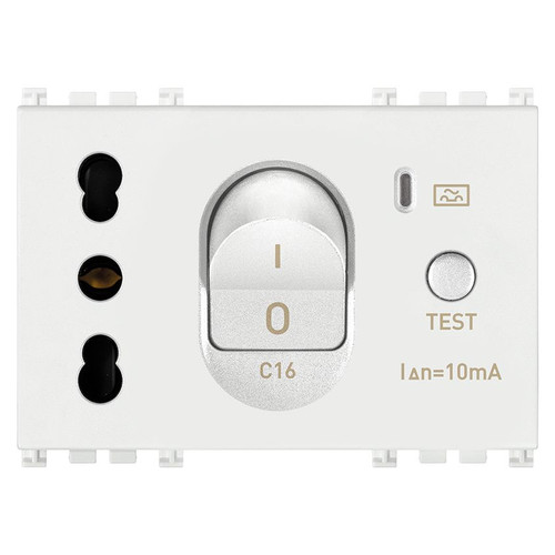 Vimar Presa 2Pcon T 16A Universale, Bianco & 0R14203 Plana Bpresa Con Protezione Sicury 2P T 16A