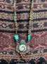 TRIBAL NECKLACE CORAL TURQUOISE BONE SILVER