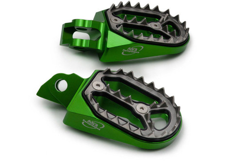 AS3 FACTORY SERIES EXTRA WIDE FAT FOOT PEGS for KAWASAKI KX 65 00-19 KX 85  01-19