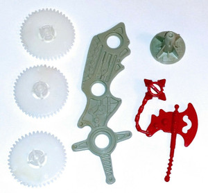 ROT - Good Zoid VINTAGE Axe, Pedestal, Sword Tray & 3 Gears Set Custom Repro