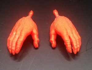 BEA - Savage Henchman Origins Large Furry Hands in Orange Custom Repro PRESALE