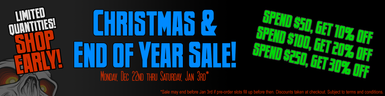 SALE Christmas & End-of-Year $ALE | Up to 40% Off! | barbarossacustoms.com POSSIBLY LAST SUCH SALE EVER!
