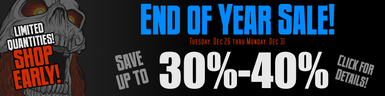 End of Year SALE! Up to 40% Off! Barbarossa Customs Dec 26 - Dec 31