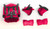 FAK - Evil Robot Verse Battle Armor Set, Shoulder Pauldrons & Axe in Pink Custom Repro PRESALE