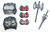 HEM - Most Powerful Villain Classics Battle Armor, Axe & Sword Set Custom Repro PRESALE -- MULTIPLE COLORS