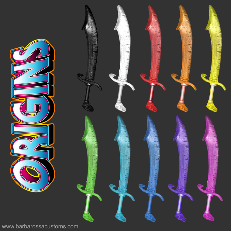 DEM - Demonic Lord ORIGINS COMPATIBLE Scimitar Sword Modified Handle in Solids Custom Retool