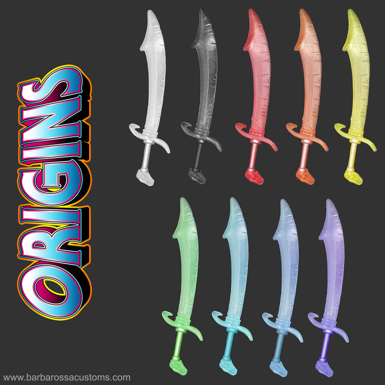 DEM - Demonic Lord ORIGINS COMPATIBLE Scimitar Sword Modified Handle in Translucents Custom Retool
