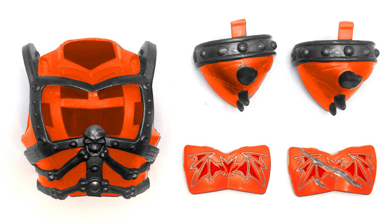 FAK - Evil Robot Verse Battle Armor Set with Shoulder Pauldrons in Orange Custom Repro PRESALE