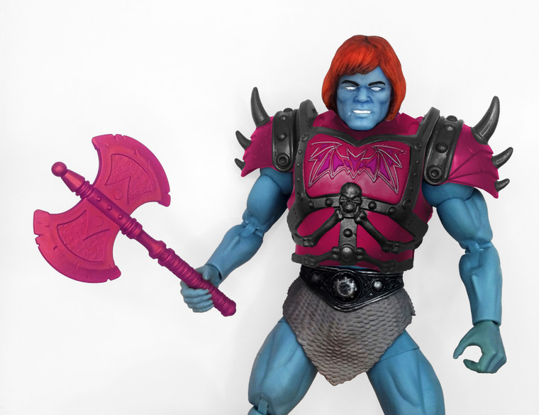 FAK - Evil Robot Verse Battle Armor Set, Shoulder Pauldrons & Axe in Pink Custom Repro PRESALE