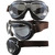 Chrome frame, brown leather, silver mirror lenses