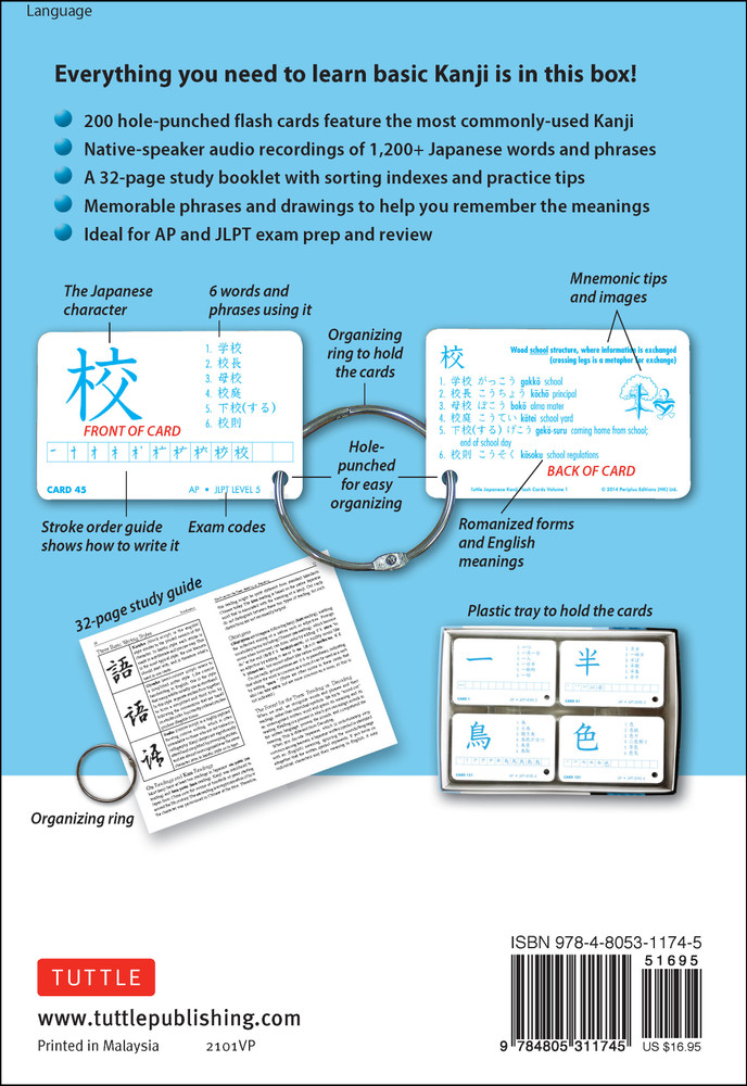 Japanese Kanji Flash Cards Kit Volume 1 (9784805311745)