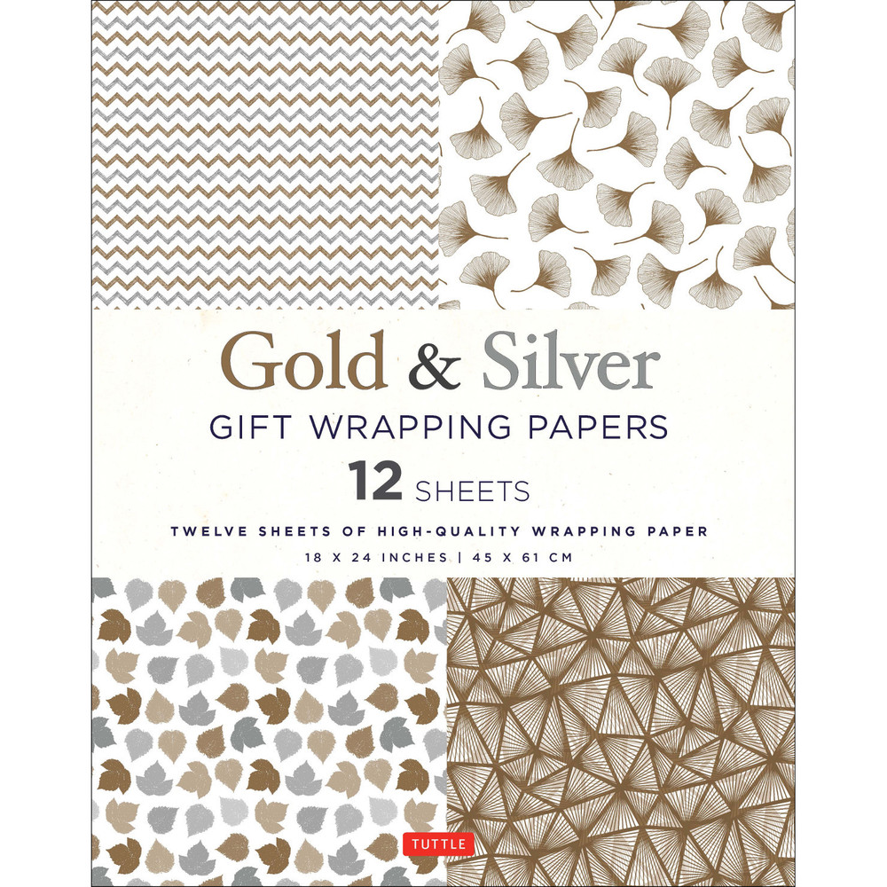 Gold & Silver Gift Wrapping Papers - 12 Sheets (9780804851145)